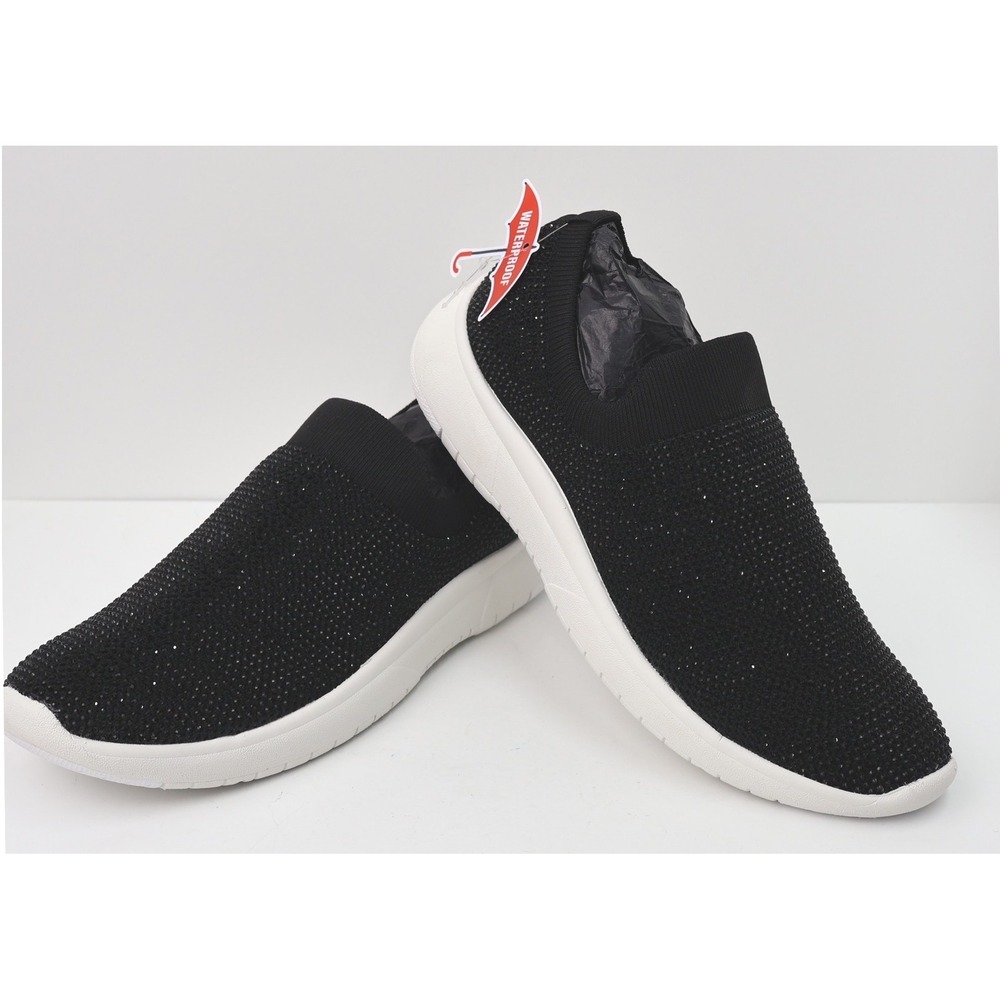 Blondo Karen-R Waterproof Rhinestone Slip On Sneakers Black Womens 6M KARE01SD